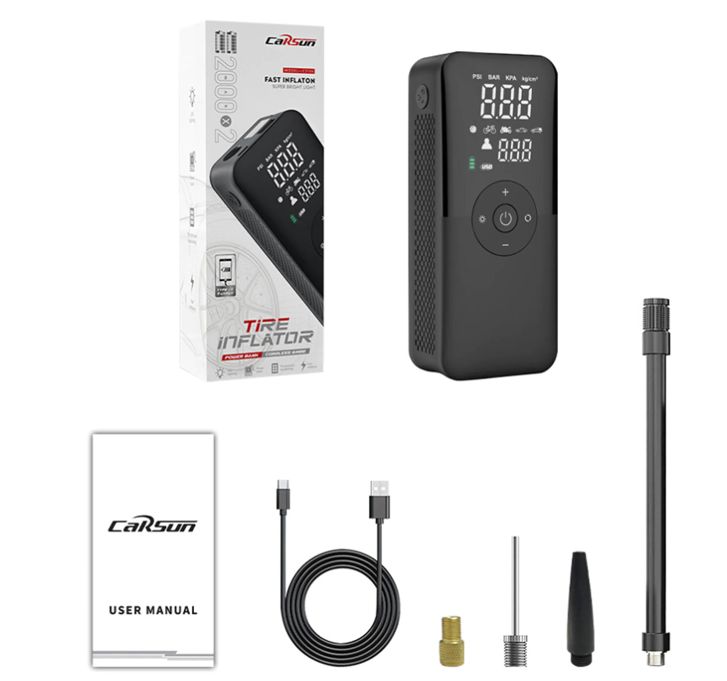 Digital Air compressor with Phone Charger