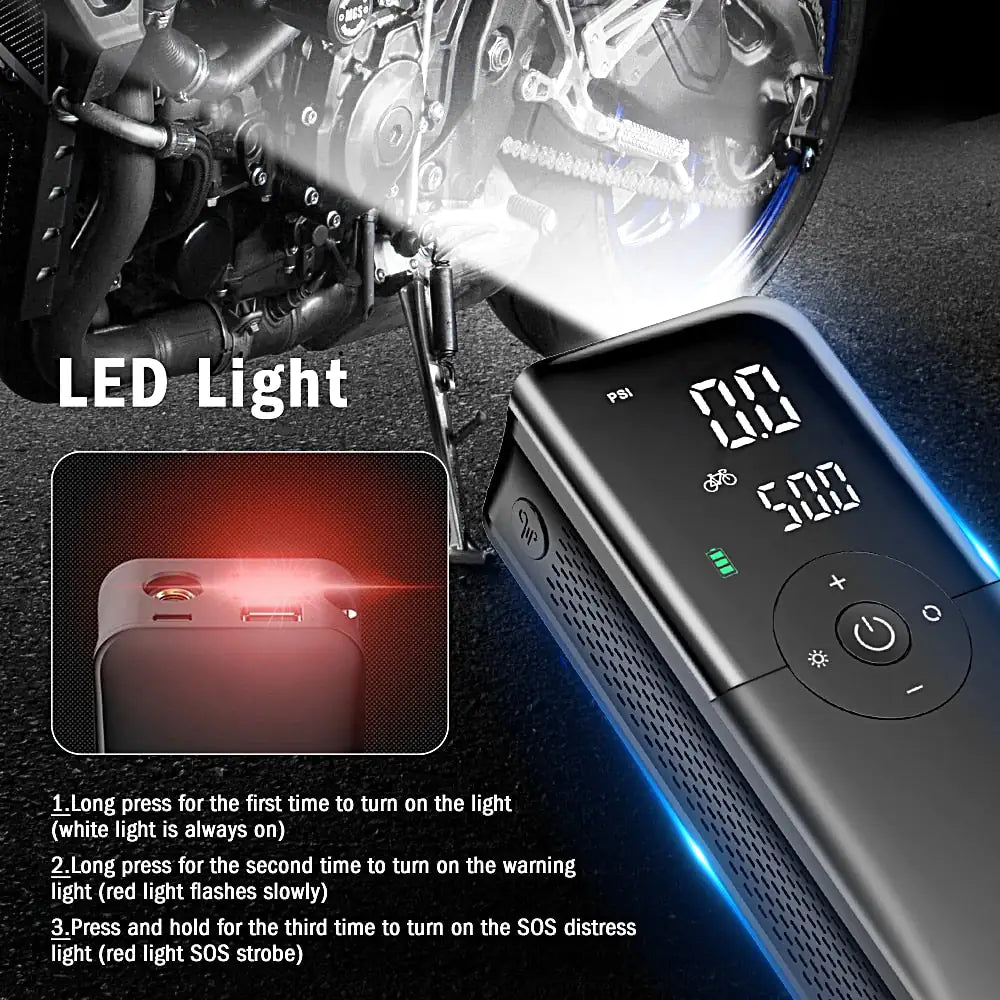 Digital Air compressor with Phone Charger